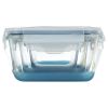 Set of 3 Glass Nestable Food Storage Containers - Navy