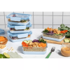 10pc Glass Meal Prep Food Storage Container Set Blue