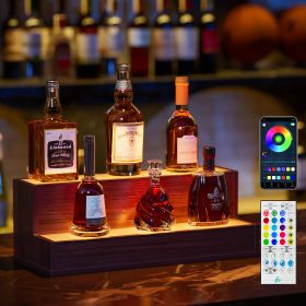 LED Lighted Liquor Bottle Display Shelf, 20 Inch Bar Display Shelf, DIY Illuminated Bottle Shelf with App & Remote Control (Color: as Pic)